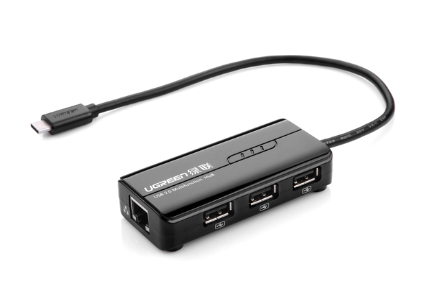 Cáp USB Type C ra 3 cổng USB 2.0 + Lan RJ45 Ugreen